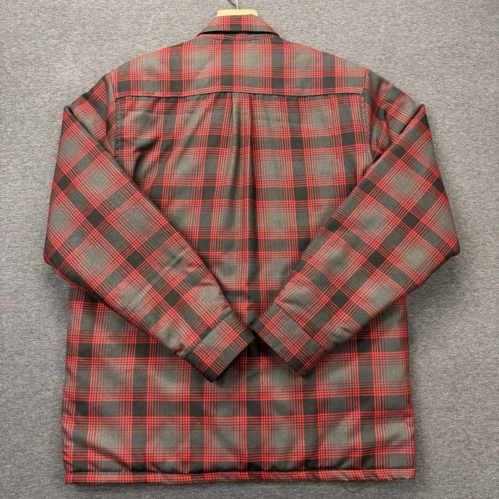 Dixxon Flannel Co Jacket Mens L The Forge Quilt Lined Snap Zip Shacket Red Gray - Picture 9 of 16
